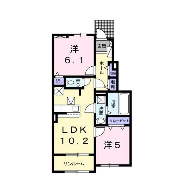 熊本県熊本市東区小山５ 2LDK アパート 賃貸物件詳細