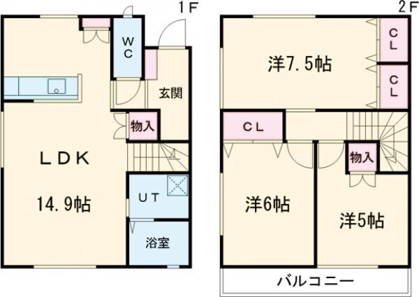 栃木県宇都宮市平松町 宇都宮駅 3LDK 一戸建て 賃貸物件詳細