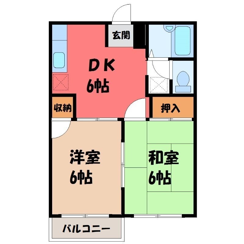 アーバンハイツ　Ｉ 2階 2DK 賃貸物件詳細