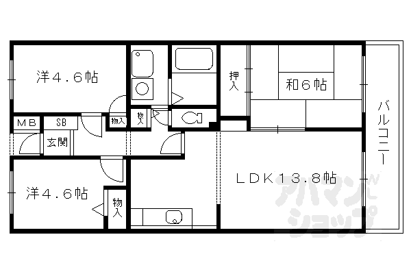 京都府京都市伏見区久我森の宮町 長岡京駅 3LDK マンション 賃貸物件詳細