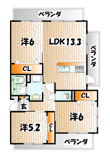 福岡県北九州市小倉南区上石田２ 石田駅 3LDK マンション 賃貸物件詳細