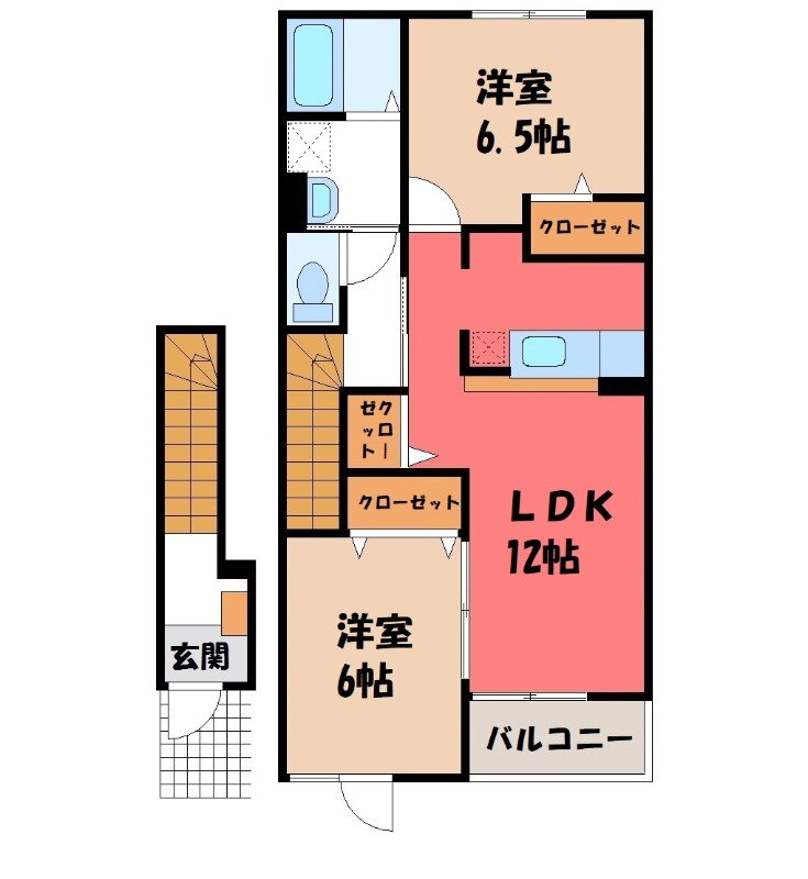 群馬県前橋市樋越町 樋越駅 2LDK アパート 賃貸物件詳細