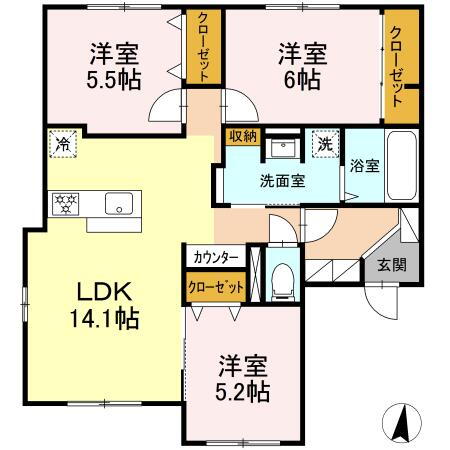 北海道北広島市青葉町４ 北広島駅 3LDK アパート 賃貸物件詳細