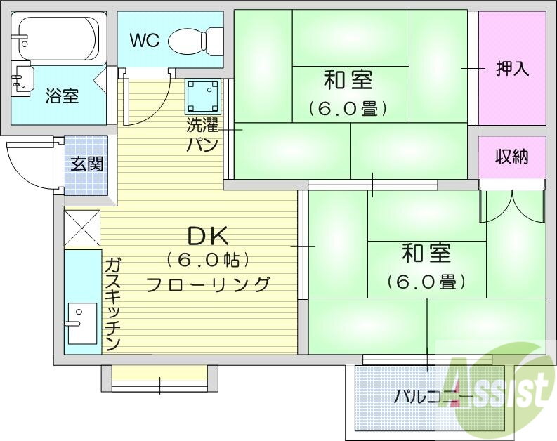 宮城県仙台市若林区南小泉４ 薬師堂駅 2DK アパート 賃貸物件詳細