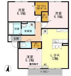 岡山県倉敷市北畝１ 栄駅 3LDK アパート 賃貸物件詳細