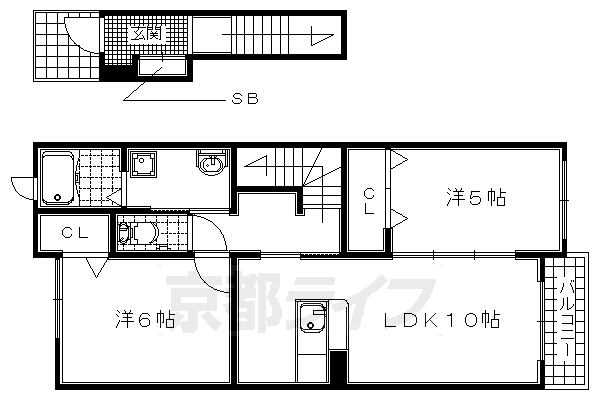 エスポワール梅美台 2階 2LDK 賃貸物件詳細