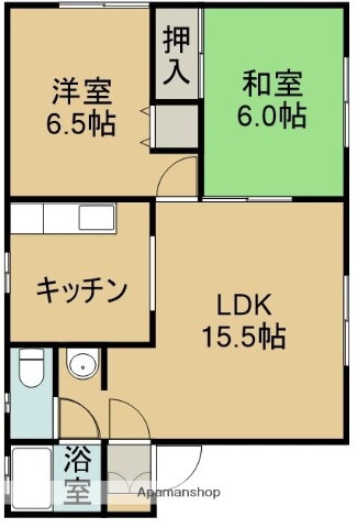 北海道函館市昭和２ 2LDK アパート 賃貸物件詳細