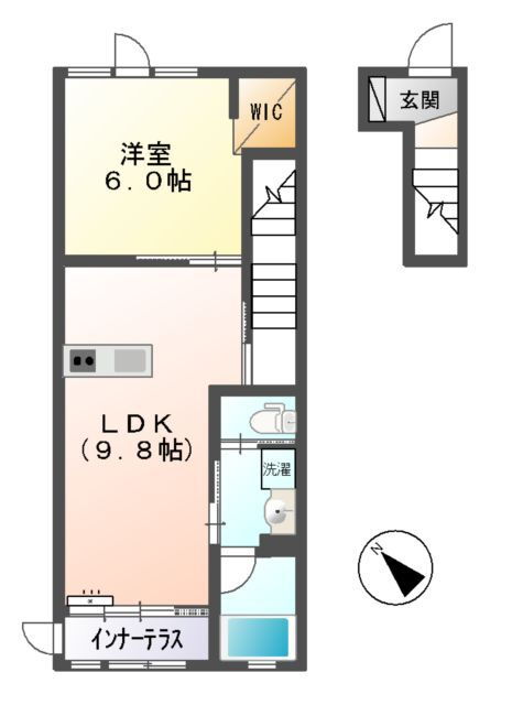 ビックグリーン 2階 1LDK 賃貸物件詳細