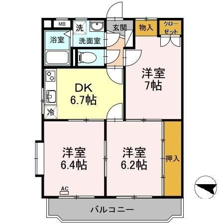 エルメーヌ 1階 3DK 賃貸物件詳細