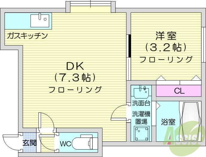北海道札幌市北区北二十二条西７ 北２４条駅 1DK アパート 賃貸物件詳細