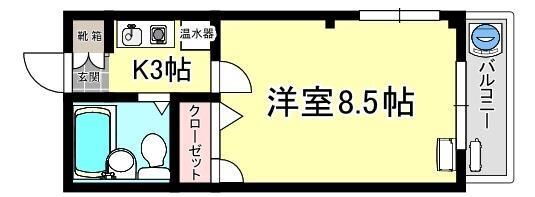 兵庫県姫路市北平野南の町 野里駅 1K マンション 賃貸物件詳細