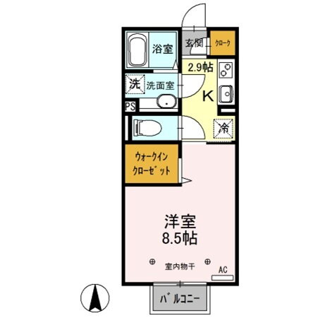 群馬県前橋市西片貝町１ 三俣駅 1K アパート 賃貸物件詳細