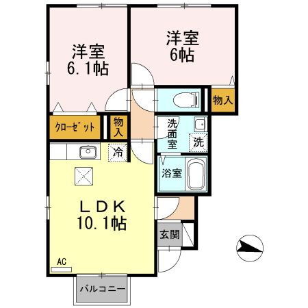 宮城県登米市中田町石森字蓬田 2LDK アパート 賃貸物件詳細