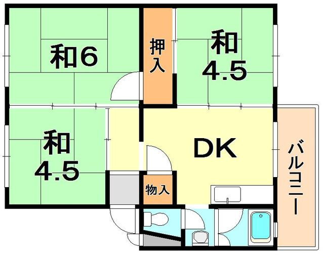東垂水南住宅 3階 3DK 賃貸物件詳細