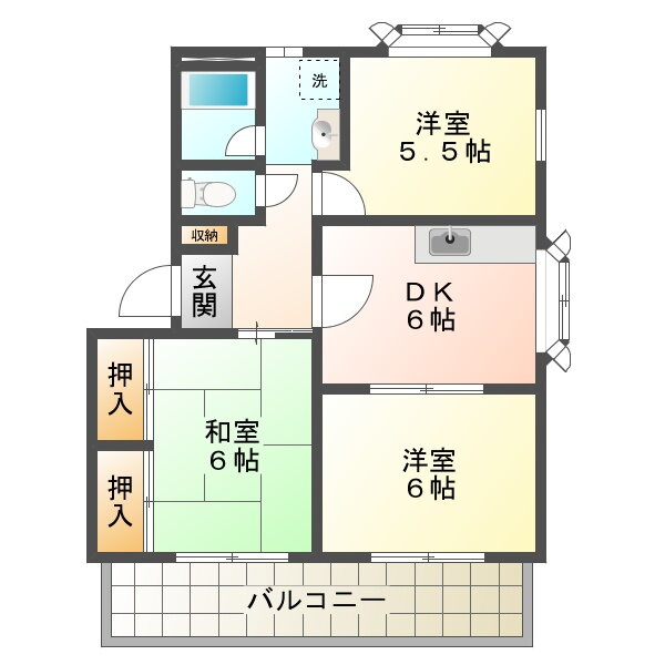 シャレー五色山 2階 3DK 賃貸物件詳細