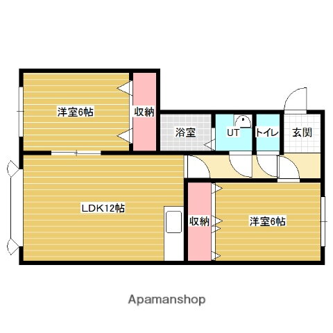 北海道岩見沢市六条東１２ 岩見沢駅 2LDK アパート 賃貸物件詳細