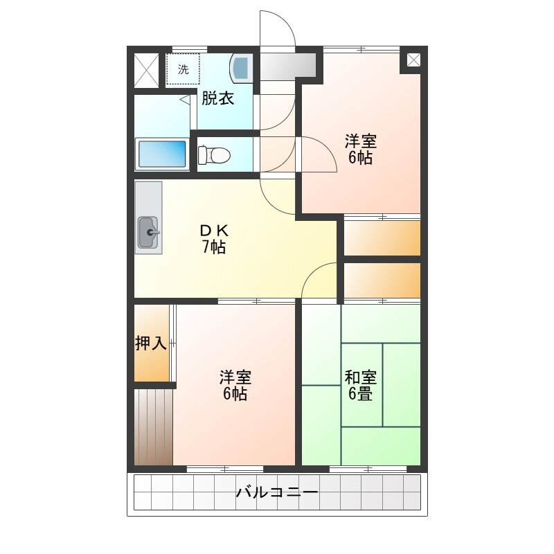 モラーダ汐入 3階 3DK 賃貸物件詳細