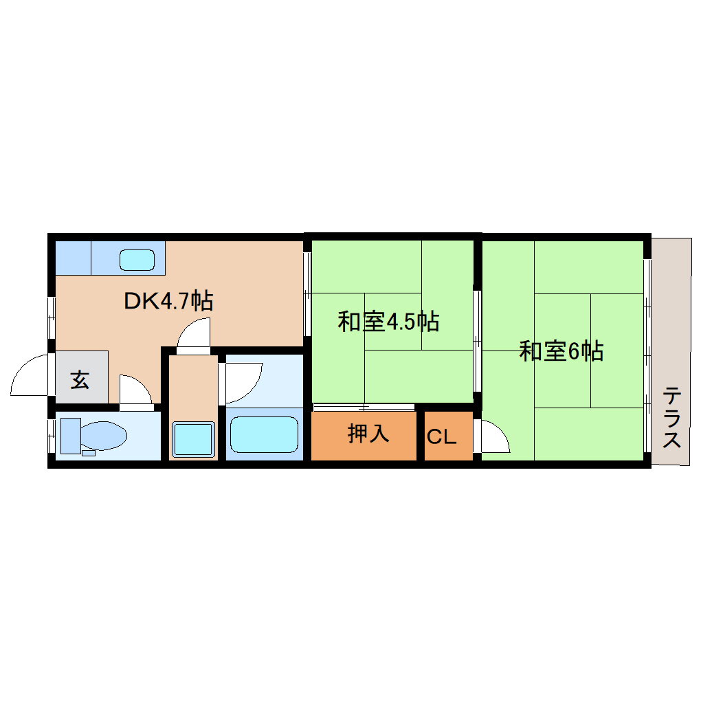 雲村ハイツＩＩ 2階 2DK 賃貸物件詳細