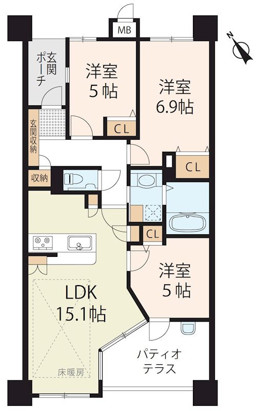 アメニティ南草津Ｖ 4階 3LDK 賃貸物件詳細