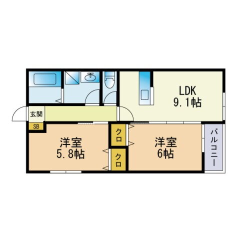 福岡県福岡市東区和白６ 三苫駅 2LDK アパート 賃貸物件詳細