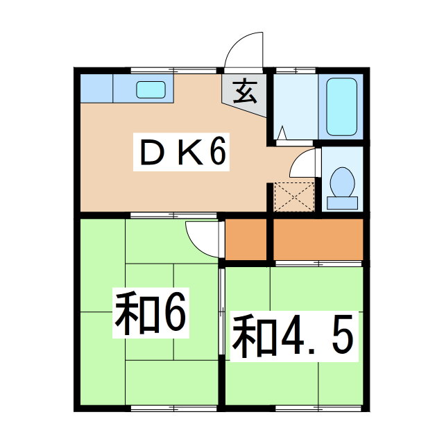 コーポＢたなぎ 1階 2DK 賃貸物件詳細