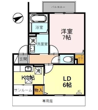 石川県白山市宮永市町 松任駅 1LDK アパート 賃貸物件詳細