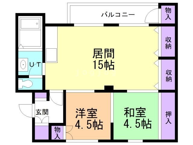 西野ハイツＡ棟 5階 2LDK 賃貸物件詳細