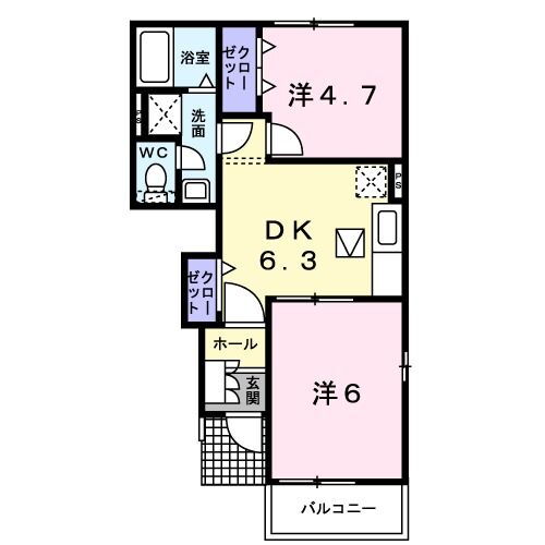 福岡県直方市大字感田 遠賀野駅 2DK アパート 賃貸物件詳細