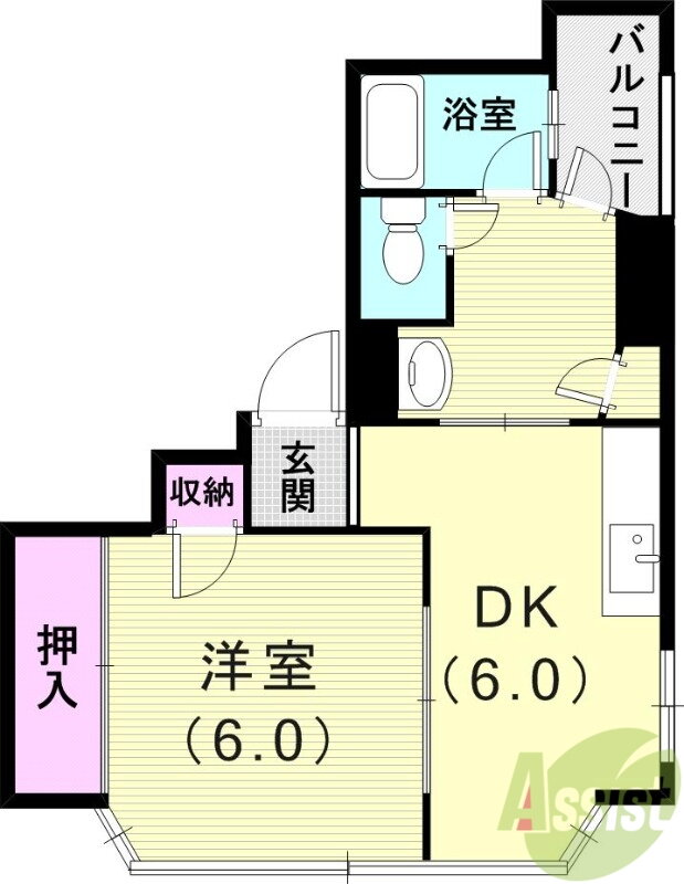 湊川パークハイツ 2階 1DK 賃貸物件詳細
