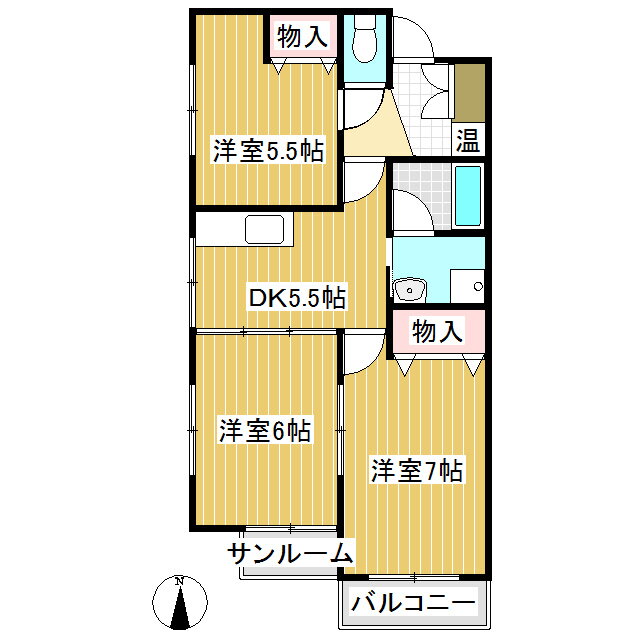 新田ツインズ 1階 3DK 賃貸物件詳細