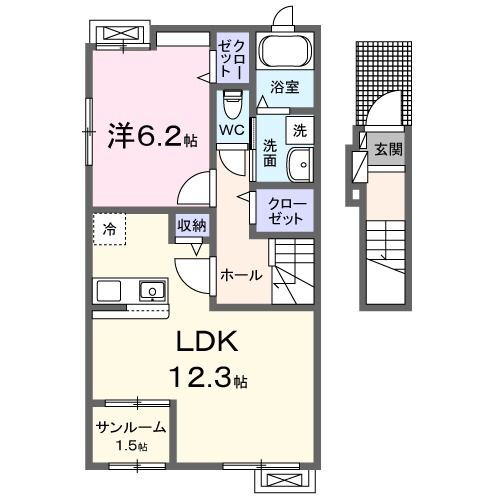 パレット　Ｋ 2階 1LDK 賃貸物件詳細