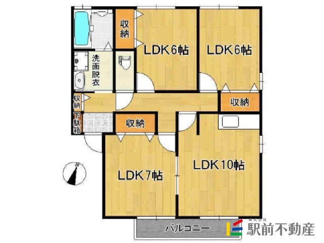 佐賀県佐賀市開成６ 3LDK アパート 賃貸物件詳細