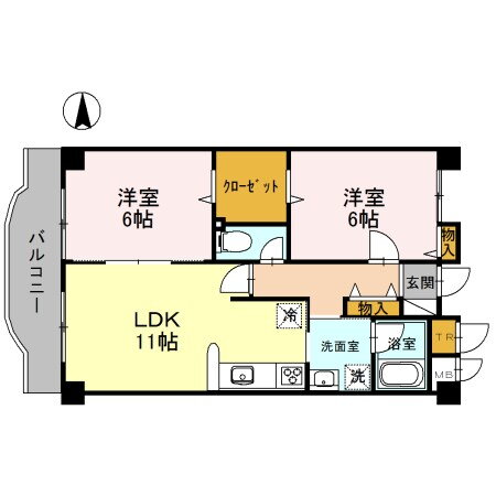 タッチ塚口 2階 2LDK 賃貸物件詳細