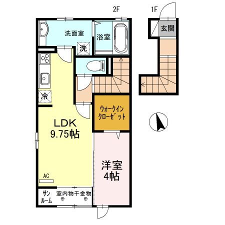 富山県富山市赤田 1LDK アパート 賃貸物件詳細