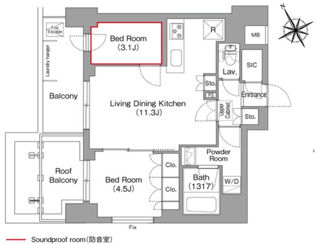 コンフォリア・リヴ平井ＭＵＴＩＯ 6階 2LDK 賃貸物件詳細