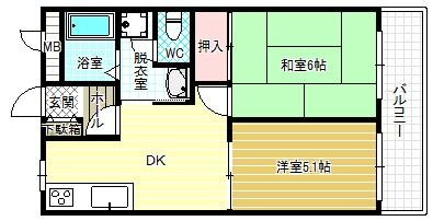 大阪府羽曳野市河原城 高鷲駅 2DK マンション 賃貸物件詳細