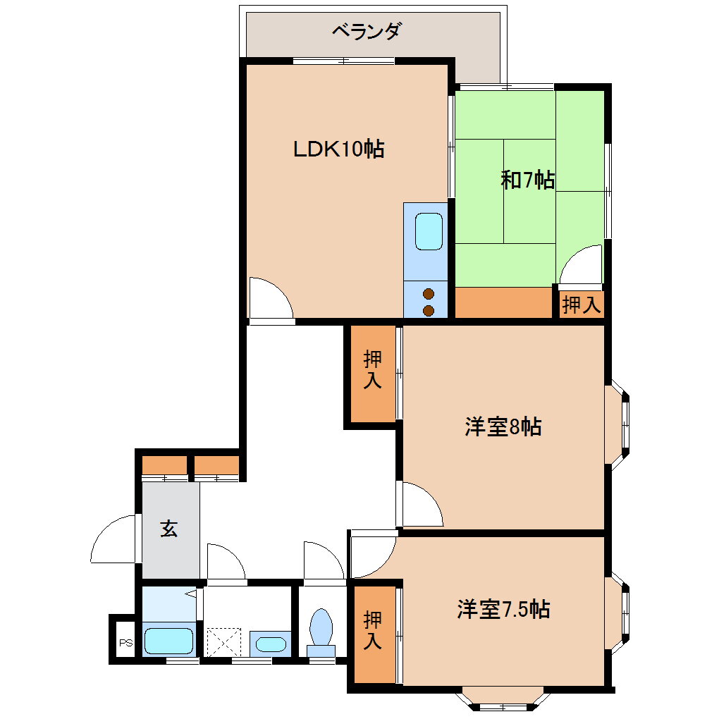 大町おおいマンション 3階 3LDK 賃貸物件詳細