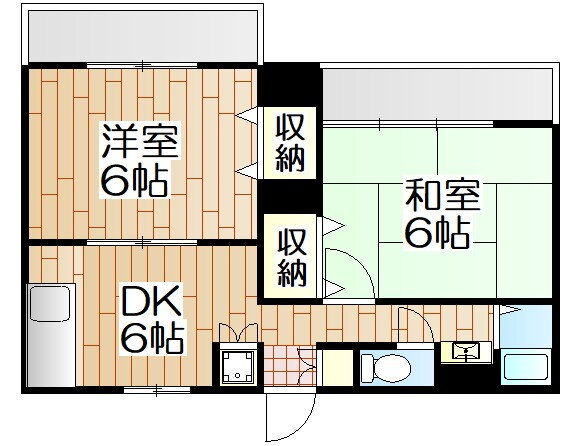 パルデンス増田 2階 2DK 賃貸物件詳細