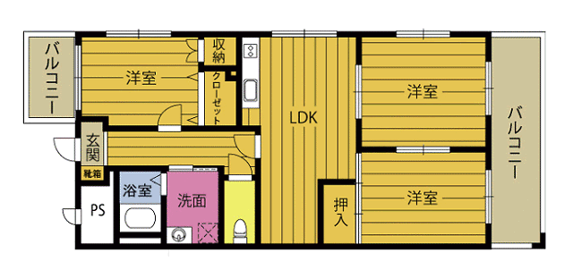 大分県別府市大字鶴見 別府駅 3DK マンション 賃貸物件詳細