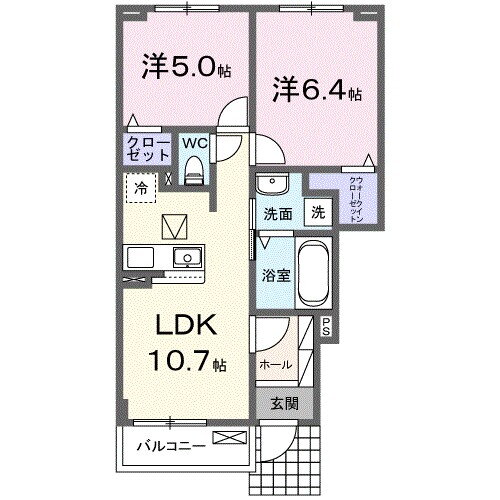 栃木県小山市大字喜沢 小山駅 2LDK アパート 賃貸物件詳細