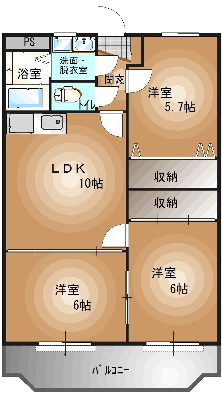 栃木県宇都宮市東簗瀬１ 宇都宮駅 3LDK マンション 賃貸物件詳細