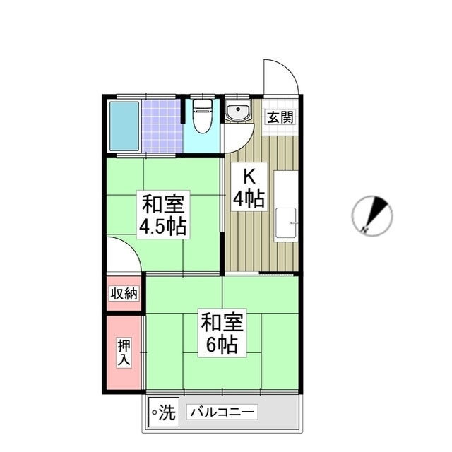 埼玉県川口市坂下町２ 鳩ヶ谷駅 2K マンション 賃貸物件詳細