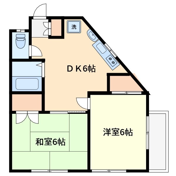コーポルモト 2階 2DK 賃貸物件詳細
