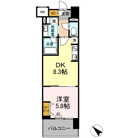 福岡県福岡市博多区博多駅東３ 東比恵駅 1DK マンション 賃貸物件詳細