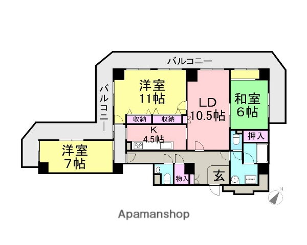 埼玉県さいたま市中央区上落合２ 北与野駅 3LDK マンション 賃貸物件詳細