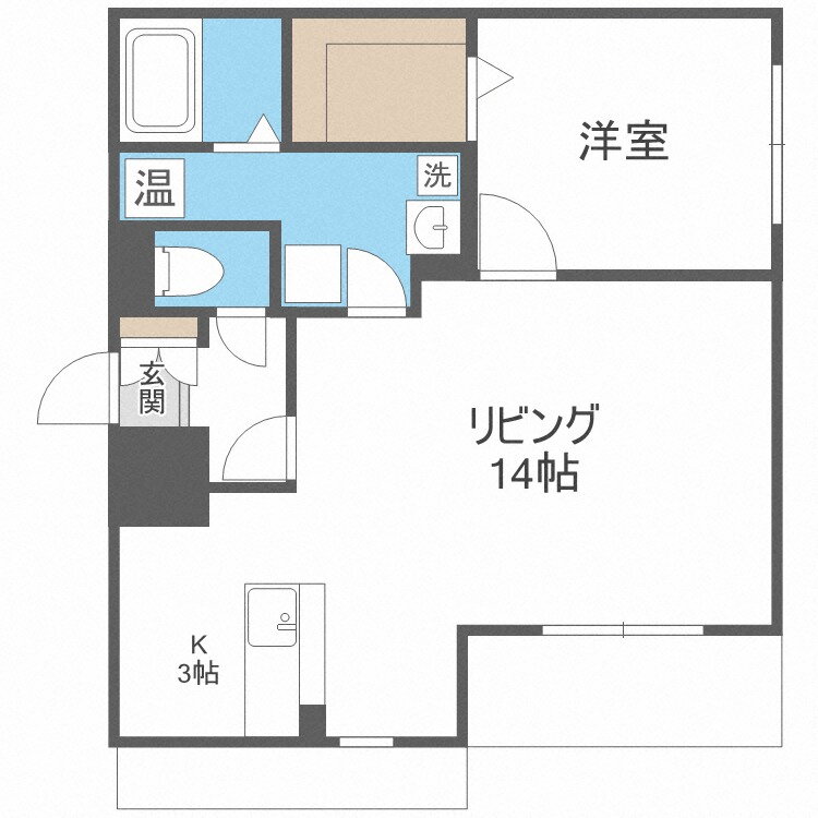 北海道札幌市北区北三十二条西４ 北３４条駅 1LDK マンション 賃貸物件詳細