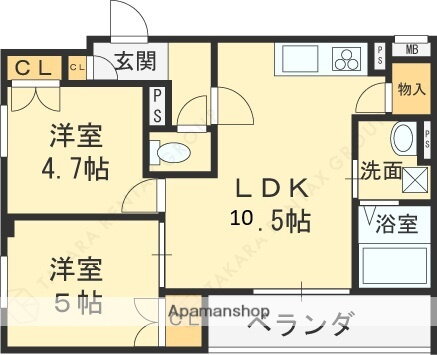 大阪府柏原市田辺１ 大阪教育大前駅 2LDK アパート 賃貸物件詳細