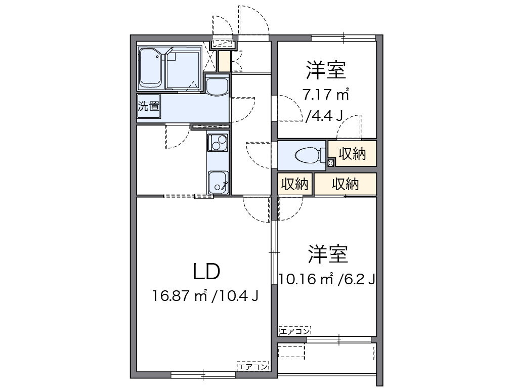 ＳＴＡＲＳ 2階 2LDK 賃貸物件詳細
