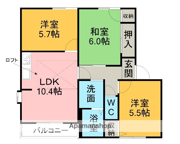愛知県名古屋市緑区桃山２ 神沢駅 3LDK アパート 賃貸物件詳細