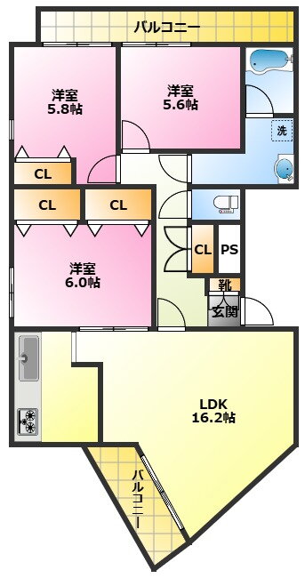 神奈川県川崎市中原区井田三舞町 元住吉駅 3LDK マンション 賃貸物件詳細